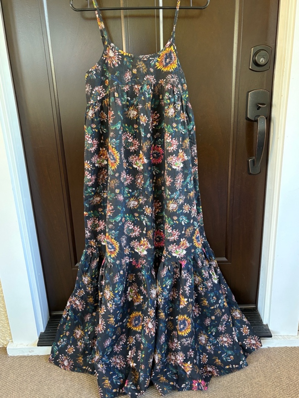 EUC NATURAL LIFE Journey Black Floral Maxi Sundress Size Small - Picture 2 of 9